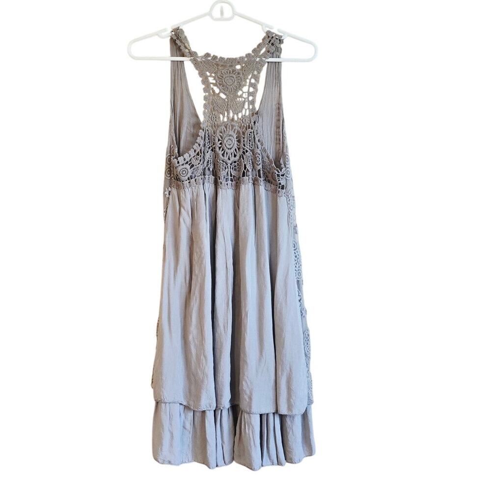 Italian gray lace tunic dress size os - Picture 2 of 5